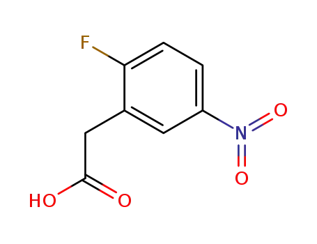 Molecular Structure of 195609-18-8 (2-FLUORO-5-NITROPHENYLACETIC ACID)