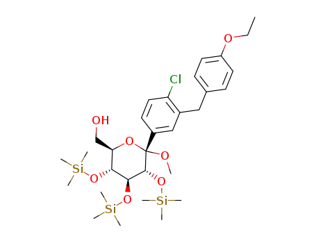 ((2R,3R,4S,5R,6S)-6-(4-chloro-3-(4-ethoxybenzyl)phenyl)-6-methoxy-3,4,5-tris-(trimethylsilyloxy)tetrahydro-2H-pyran-2-yl)methanol