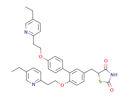 5-({4',6-Bis[2-(5-ethylpyridin-2-yl)ethoxy][1,1'-biphenyl]-3-yl}methyl)-1,3-thiazolidine-2,4-dione