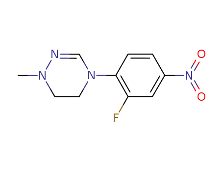 Molecular Structure of 1334167-66-6 (4-(2-fluoro-4-nitrophenyl)-1-methyl-1,4,5,6-tetrahydro-1,2,4-triazine)