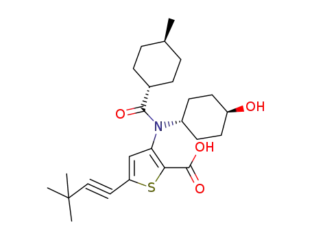 5-(3,3-ジメチル-1-ブチニル)-3-[[(1α)-4β-ヒドロキシシクロヘキシル][[(1α)-4β-メチルシクロヘキシル]カルボニル]アミノ]-2-チオフェンカルボン酸