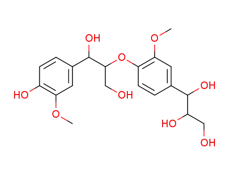 Molecular Structure of 14070-76-9 (1-(4-hydroxy-3-methoxy)-phenyl-2-[4-(1,2,3- trihydroxypropyl)-2-methoxy]-phenoxy-1, 3-propandiol)