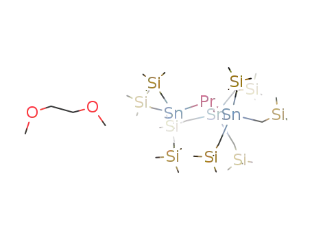 Molecular Structure of 74559-43-6 (tris[tris(trimethylsilylmethyl)stannyl]praseodymium*1,2-dimethoxyethane)