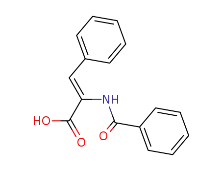 Molecular Structure of 26348-47-0 (2-Propenoic acid, 2-(benzoylamino)-3-phenyl-, (2Z)-)