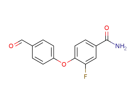 Molecular Structure of 676494-56-7 (3-FLUORO-4-(4-FORMYLPHENOXY)BENZAMIDE)