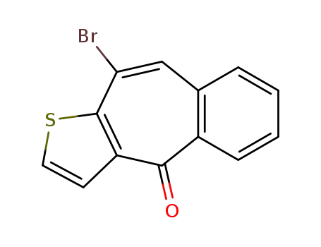 Molecular Structure of 34580-11-5 (10-bromo-4H-benzo<4,5>cyclohepta<1,2-b>thiophene-4-one)