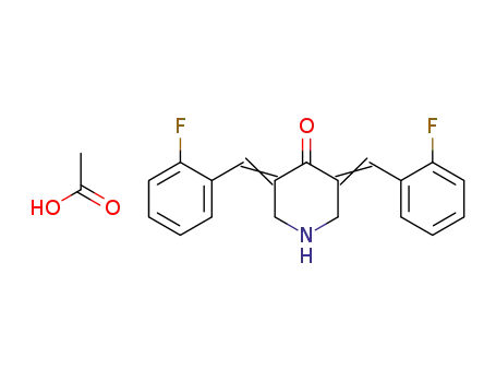 Molecular Structure of 342808-41-7 (4-Piperidinone, 3,5-bis[(2-fluorophenyl)methylene]-, acetate)