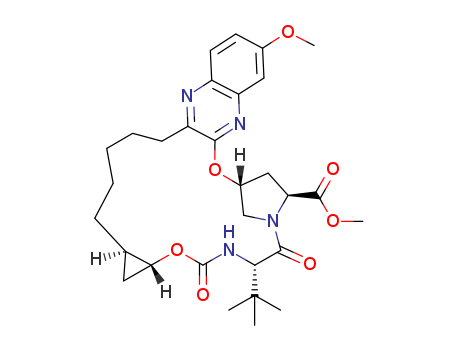 8H-7,10-Methanocyclopropa[18,19][1,10,3,6]dioxadiazacyclononadecino[11,12-b]quinoxaline-8-carboxylic acid, 5-(1,1-diMethylethyl)-1,1a,3,4,5,6,9,10,18,19,20,21,22,22a-tetradecahydro-14-Methoxy-3,6-dioxo-, Methyl ester, (1aR,5S,8S,10R,22aR)-