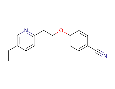 Molecular Structure of 136402-00-1 (4-[2-(5-ethylpyridin-2-yl)ethoxy] benzonitrile)
