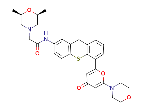 (2S)-N-[5-(4-オキソ-6-モルホリノ-4H-ピラン-2-イル)-9H-チオキサンテン-2-イル]-2β,6β-ジメチルモルホリン-4-アセトアミド