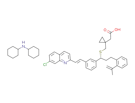 Molecular Structure of 1197374-12-1 ([1-[(R)-1-(3-[(E)-2-(7-chloroquinolin-2-yl)vinyl]-phenyl)-3-(2-isopropenylphenyl)propylsulfanylmethyl]cyclopropyl]acetic acid dicyclohexylamine salt)
