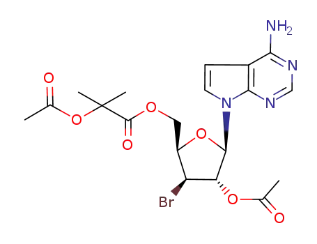2-Acetoxy-2-methyl-propionic acid (2R,3S,4S,5R)-4-acetoxy-5-(4-amino-pyrrolo[2,3-d]pyrimidin-7-yl)-3-bromo-tetrahydro-furan-2-ylmethyl ester