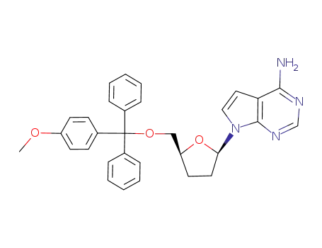 7-{(2R,5S)-5-[(4-Methoxy-phenyl)-diphenyl-methoxymethyl]-tetrahydro-furan-2-yl}-7H-pyrrolo[2,3-d]pyrimidin-4-ylamine