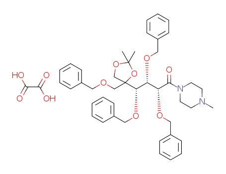 (5xi)-5,6-O-(1-Methylethylidene)-1-C-(4-methyl-1-piperazinyl)-5-C-[(phenylmethoxy)methyl]-2,3,4-tris-O-(phenylmethyl)-D-xylo-hexose ethanedioate (1:1)