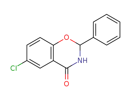 Molecular Structure of 903484-74-2 (6-chloro-2-phenyl-2,3-dihydro-benz[<i>e</i>][1,3]oxazin-4-one)