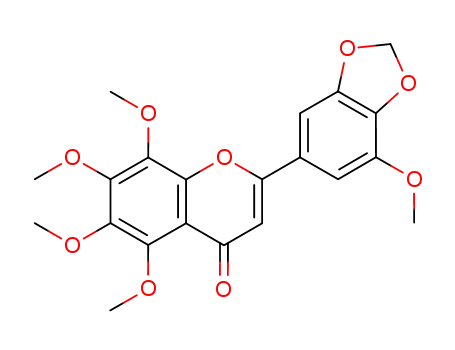 Molecular Structure of 67319-40-8 (5,6,7,8-Tetramethoxy-2-[(7-methoxy-1,3-benzodioxol-5-yl)oxy]-4H-1-benzopyran-4-one)
