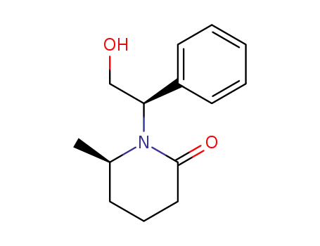 Molecular Structure of 177981-20-3 (2-Piperidinone, 1-[(1R)-2-hydroxy-1-phenylethyl]-6-methyl-, (6R)-)