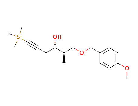 Molecular Structure of 203926-59-4 ((2R,3S)-1-(4-Methoxy-benzyloxy)-2-methyl-6-trimethylsilanyl-hex-5-yn-3-ol)
