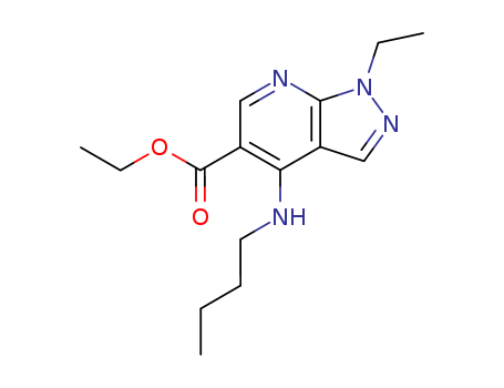 1H-Pyrazolo[3,4-b]pyridine-5-carboxylicacid, 4-(butylamino)-1-ethyl-, ethyl ester cas  34966-41-1