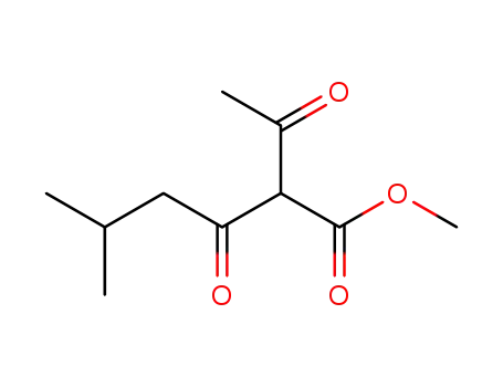 Molecular Structure of 57594-16-8 (2-acetyl-5-methyl-3-oxo-hexanoic acid methyl ester)