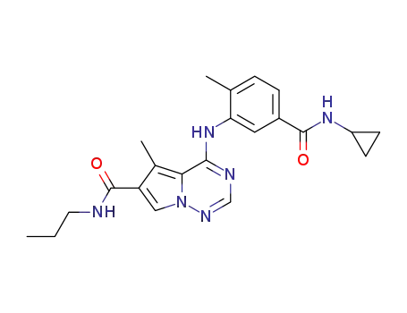 4-((5-(cyclopropylcarbamoyl)-2-methylphenyl)amino)-5-methyl-N-propylpyrrolo[2,1-f][1,2,4]triazine-6-carboxamide