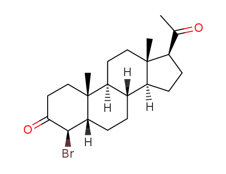 Molecular Structure of 111464-59-6 (4β-bromo-5β-pregnane-3,20-dione)