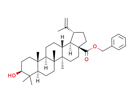 Molecular Structure of 192211-42-0 (benzyl (1R,3aS,5aR,5bR,7aR,9S,11aR,11bR,13aR,13bR)-9-hydroxy-5a,5b,8,8,11a-pentamethyl-1-(prop-1-en-2-yl)icosahydro-3aH-cyclopenta[a]chrysene-3a-carboxylate)
