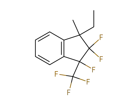 Molecular Structure of 89185-57-9 (1H-Indene,
1-ethyl-2,2,3-trifluoro-2,3-dihydro-1-methyl-3-(trifluoromethyl)-, cis-)