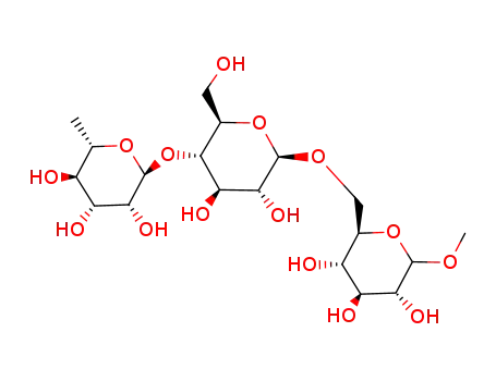 Molecular Structure of 109606-00-0 (methyl α-L-rhamnosyl-(1->4)-O-β-D-glucopyranosyl-(1->6)-(α and β)-D-glucopyranoside)