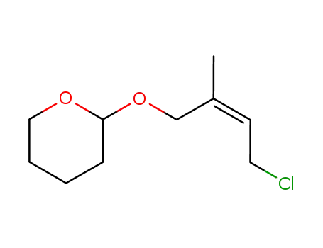 Molecular Structure of 113458-17-6 (2H-Pyran, 2-[(4-chloro-2-methyl-2-butenyl)oxy]tetrahydro-, (Z)-)