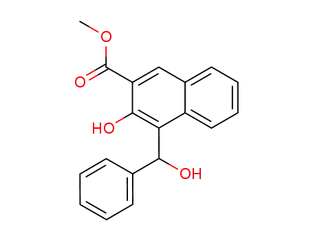 Molecular Structure of 871901-32-5 (3-hydroxy-4-(α-hydroxy-benzyl)-[2]naphthoic acid methyl ester)