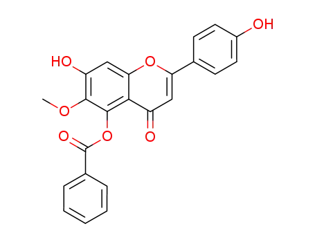 Molecular Structure of 117951-83-4 (5-benzoyloxy-7,4'-dihydroxy-6-methoxyflavone)