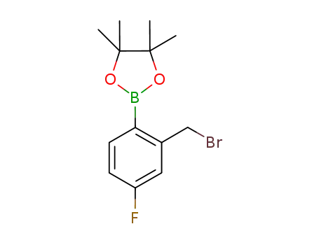 Molecular Structure of 850567-57-6 (2-Bromomethyl-4-fluorophenylboronic acid pinacol ester)