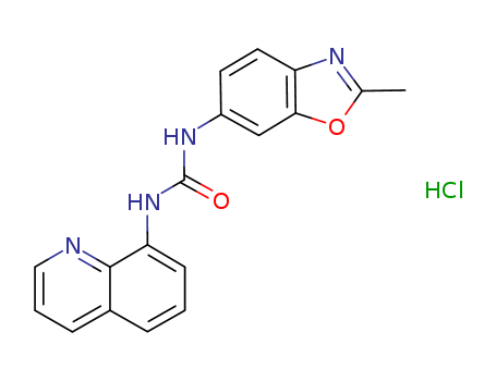 Urea,N-(2-methyl-6-benzoxazolyl)-N'-1,5-naphthyridin-4-yl-, hydrochloride (1:1)