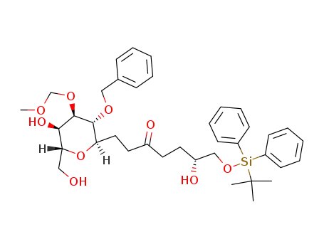 (R)-1-((2R,3R,4R,5R,6R)-3-Benzyloxy-5-hydroxy-6-hydroxymethyl-4-methoxymethoxy-tetrahydro-pyran-2-yl)-7-(tert-butyl-diphenyl-silanyloxy)-6-hydroxy-heptan-3-one