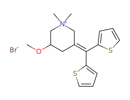 Molecular Structure of 166582-18-9 (Piperidinium, 3-(di-2-thienylmethylene)-5-methoxy-1,1-dimethyl-, bromide, (S)-)