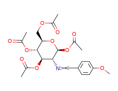 Molecular Structure of 7597-81-1 (2-(4-Methoxybenzylidene)imino-2-deoxy-1,3,4,6-Tetra-O-acetyl--D-glucopyranose)
