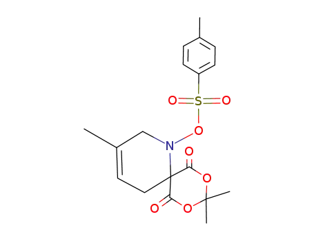 Molecular Structure of 768368-54-3 (Toluene-4-sulfonic acid 3,9,9-trimethyl-7,11-dioxo-8,10-dioxa-1-aza-spiro[5.5]undec-3-en-1-yl ester)