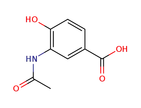 Molecular Structure of 91004-38-5 (3-(Acetylamino)-4-hydroxybenzoic acid)