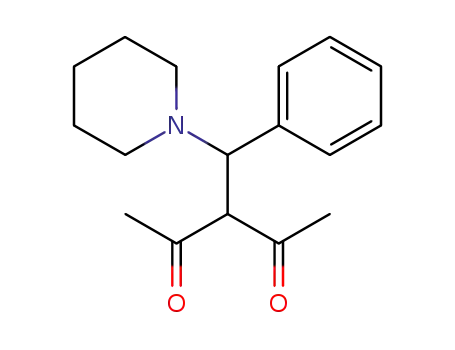 Molecular Structure of 104549-51-1 (2,4-Pentanedione, 3-(phenyl-1-piperidinylmethyl)-)