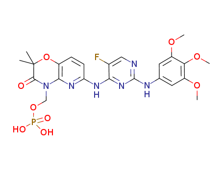 Fostamatinib(R788);(6-(5-fluoro-2-(3,4,5-trimethoxyphenylamino)pyrimidin-4-ylamino)-2,2-dimethyl-3-oxo-2,3-dihydropyrido[3,2-b][1,4]oxazin-4-yl)methyldihydrogenphosphate