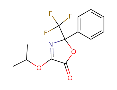 Molecular Structure of 124292-93-9 (5(2H)-Oxazolone, 4-(1-methylethoxy)-2-phenyl-2-(trifluoromethyl)-)