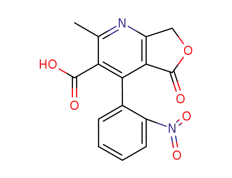 Molecular Structure of 105378-62-9 (Furo[3,4-b]pyridine-3-carboxylic acid,
5,7-dihydro-2-methyl-4-(2-nitrophenyl)-5-oxo-)