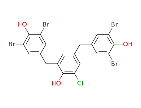 Molecular Structure of 859782-24-4 (2-chloro-4,6-bis-(3,5-dibromo-4-hydroxy-benzyl)-phenol)