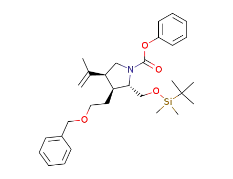 (2S,3S,4S)-3-(2-Benzyloxy-ethyl)-2-(tert-butyl-dimethyl-silanyloxymethyl)-4-isopropenyl-pyrrolidine-1-carboxylic acid phenyl ester