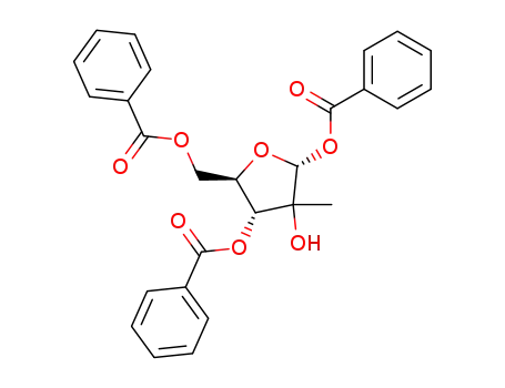 Molecular Structure of 16434-48-3 (2-C-Methyl-1,3,5-tri-O-benzoyl-alpha-D-ribofuranoside)