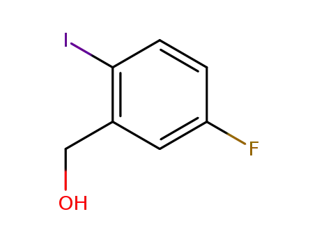 Molecular Structure of 877264-43-2 (5-FLUORO-2-IODOBENZYL ALCOHOL)