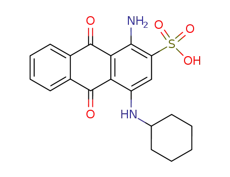 Molecular Structure of 5617-28-7 (1-amino-4-(cyclohexylamino)-9,10-dihydro-9,10-dioxoanthracene-2-sulphonic acid)