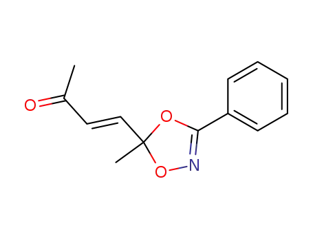 Molecular Structure of 66310-22-3 (3-Buten-2-one, 4-(5-methyl-3-phenyl-1,4,2-dioxazol-5-yl)-, (E)-)