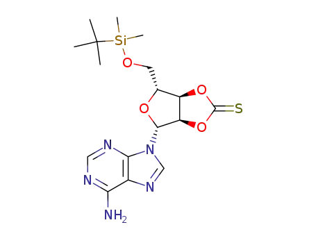 Molecular Structure of 119818-50-7 (D-2',3'-O-thiocarbonylene-5'-O-tert-butyldimethylsilyl adenosine)
